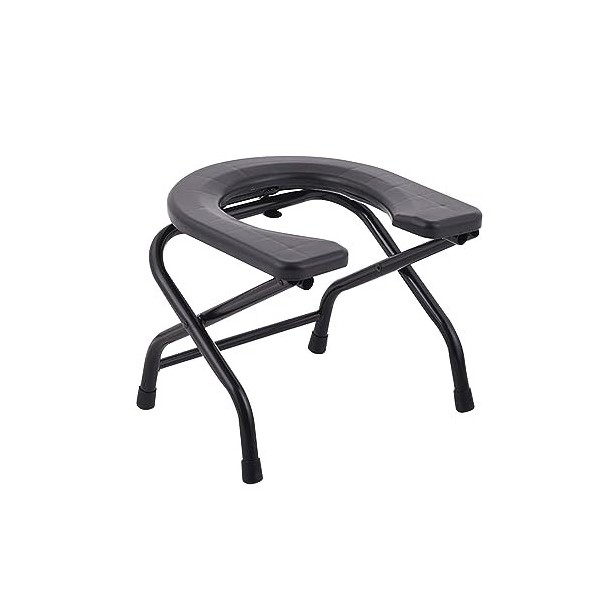 Chaise Percée Toilette, Siège Toilette Pliable Chaise Daisance Anti-Dérapant, Chaise Pot Chambre Adulte, Multi-usages Facile