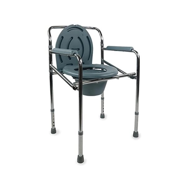 Mobiclinic, Mar, chaise WC, chaise percée pour handicapés, personnes âgées, chaise urinoir pliante, accoudoirs, siège ergonom