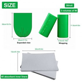 Lot de 60 Sacs de Chaise Percée avec 60 tampon Super Absorbants, Garnitures de Chaise Percée, Sac à Cordon Anti-Fuites Pour C