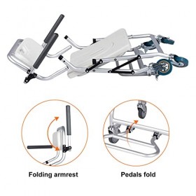 Chaise de Douche Pliable à roulettes, Siège de Douche Personne âgée, Chaise Percée à roulettes Pliable, 4 Roues avec Freins -