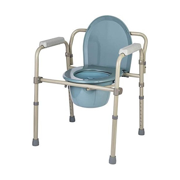 VONOYA Chaise de Toilette pour Adultes Âgés Jusquà 140 kg, Chaise Percée avec WC Intégré pour Handicapées, Chaise Pot avec A