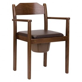 MaJSL DUHA Chaise de toilette hygiénique en bois de qualité supérieure - Seau amovible avec couvercle - Assistance WC certifi