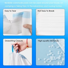 Lot de 40 sacs jetables pour chaise percée, sacs de toilette portables, sacs de toilette de camping