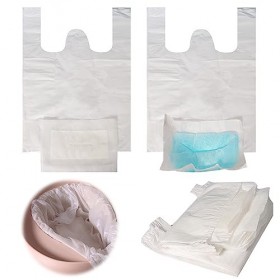 Lot de 20 sacs de chaise percée avec coussinet absorbant, sacs de toilette jetables, coussinets de chaise de chevet, sacs hyg