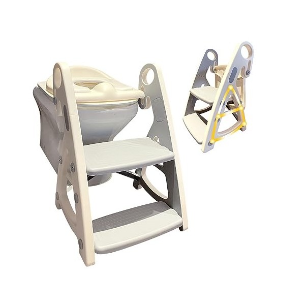 Smartwo Reducteur Toilette Enfant avec Escalier, Rehausseur Toilette Enfant 2 en 1, Siège de Toilette pour Garçons et Filles,
