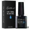 Gelike ec Colle Faux Ongles Extra Forte 6 en 1, Gummy Base Gel UV Ongles et le Renforçateur Colle Capsule Americaine Ongle Po