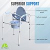 Dr. Maya Chaise percée de chevet réglable pliable et portable en acier inoxydable pour toilettes avec accoudoirs – Commode de