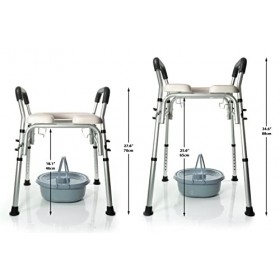 PATSON ® Siège de toilette surélevé autonome avec poignées rembourrées et pieds réglables – Sadapte directement sur vos toil