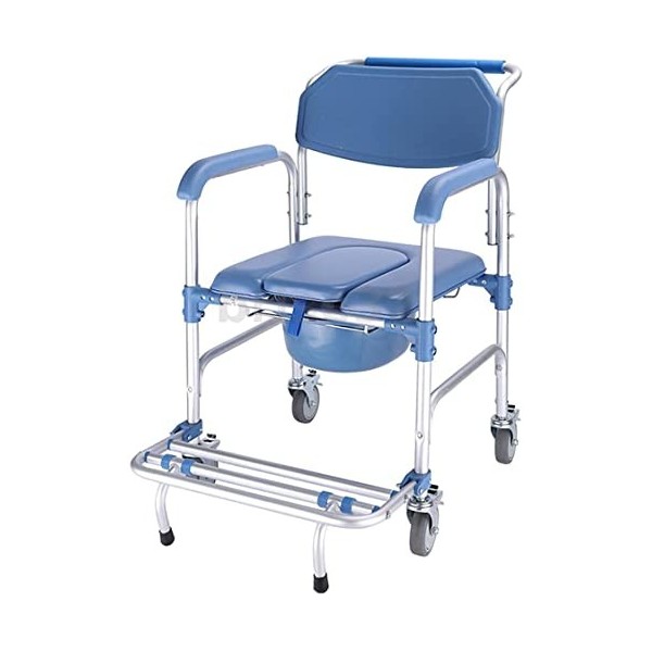 ybaymy Chaise de douche roulante avec roulettes - Étanche - Capacité de charge : 150 kg - Avec roues verrouillables et siège 