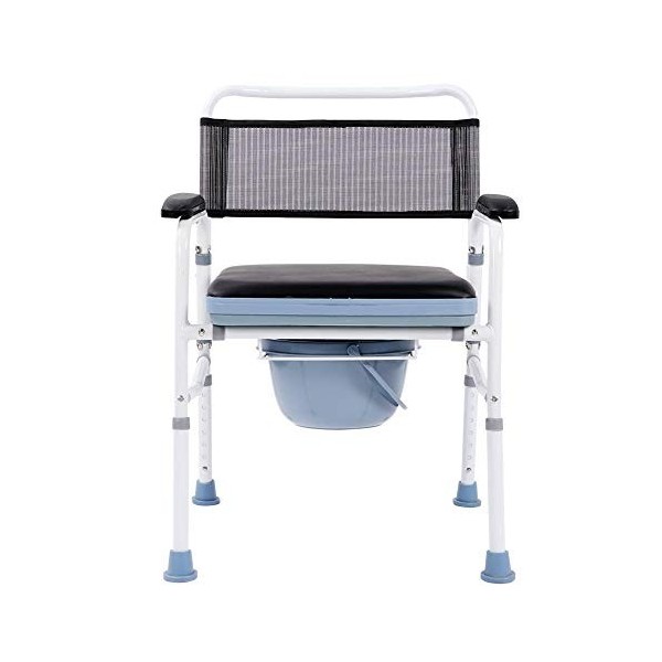 Ejoyous Chaise Percée Léger Chaise de Toilette pour Adulte Hauteur Réglable Chaise Percée Portable avec Cadre en Aluminium So