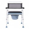 Ejoyous Chaise Percée Léger Chaise de Toilette pour Adulte Hauteur Réglable Chaise Percée Portable avec Cadre en Aluminium So