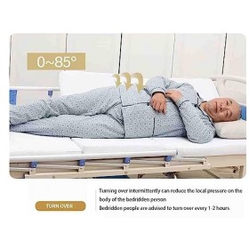 PRUJOY Lit de Soins médicaux Multifonctionnel pour Patient paralysé et alité, lit à retournement Manuel, lit médical à roulet