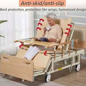 LANGTAOSHA Lit De Soins Infirmiers Électrique Multifonctionnel, Lit De Soins Intégré Électrique Manuel À Domicile, Rotation À