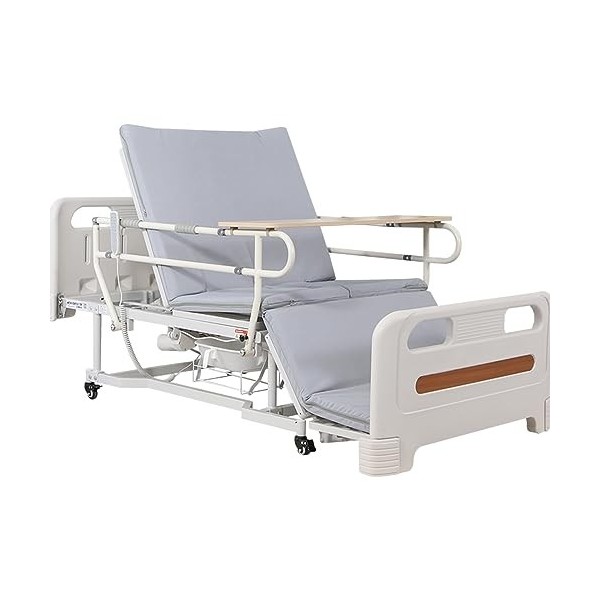 LANGTAOSHA Lit Dhôpital Électrique À Usage Domestique Avec Matelas En Latex Et Rails De Lit Pliables, Lit Médical Pour Soins