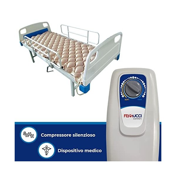 Kit matelas anti-escarres à bulles pour personnes âgées et allaitées avec compresseur électrique réglable, cycle alternatif, 