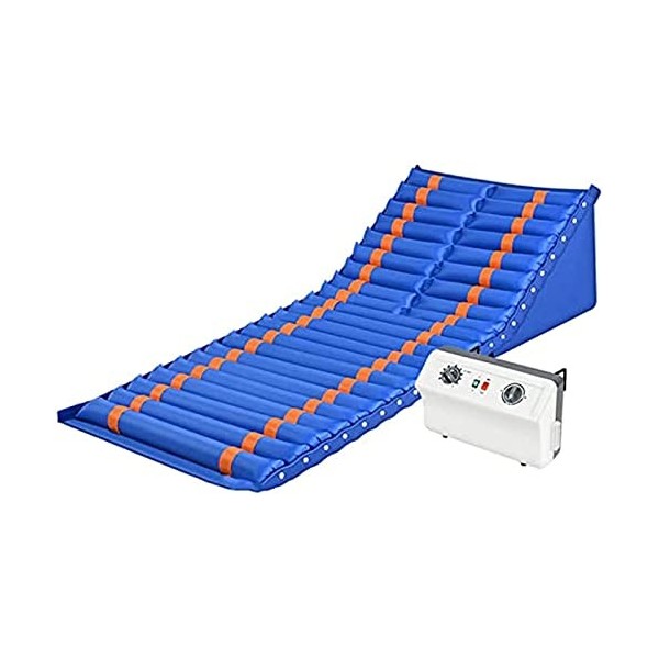 Matelas Gonflable Anti-escarres, Matelas à Pression alternée avec Fonction de retournement Gauche et Droite, pour Patients âg