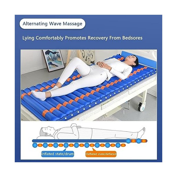 Matelas anti-escarres, matelas à pression alternée, avec fonction de levage et de retournement gauche/droite, pour les ulcère