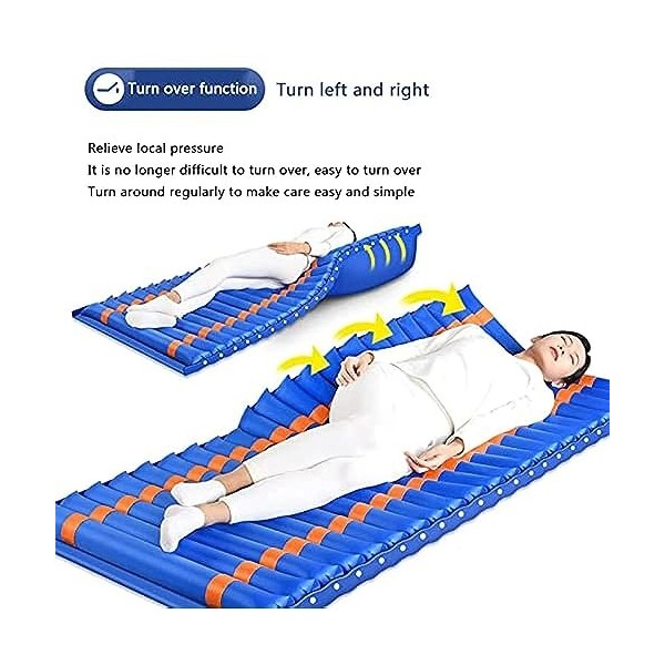 BAIXDM Matelas Anti-escarres, Matelas À Pression Alternée avec Fonction De Retournement Gauche Et Droite, Matelas Pneumatique