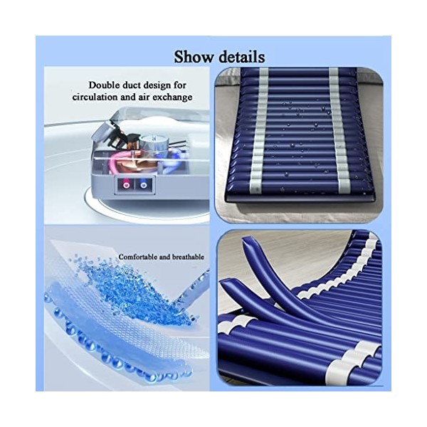 Surmatelas Anti-Pression à Pression alternée dair, Matelas Anti-escarres pour Personnes âgées, pour lit dhôpital avec systè