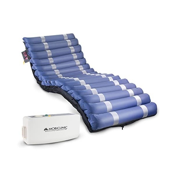 Mobiclinic, Matelas à air Alternatif Mobi 3 Plus, Simple 105 cm de Large, Compresseur Silencieux, 17 cellules dair, pour esc