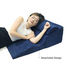 PREDUXYOW Rehausseur Matelas Adulte, Coussin Incliné Triangulaire Pliant pour Le Lit, Détachable Coussin incliné, Oreiller Mu