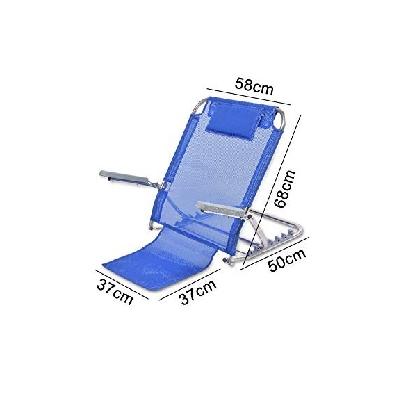 Dossier de lit Repose-Dos de lit Pliable Supports lombaires Lit Assis réglable Tubes en Acier Inoxydable Grille Respirante Ti