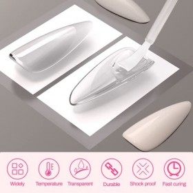 ASENTER 4 * 8ml Colle Faux Ongle Extra Forte Rapide Avec Pinceau Capsules Colle