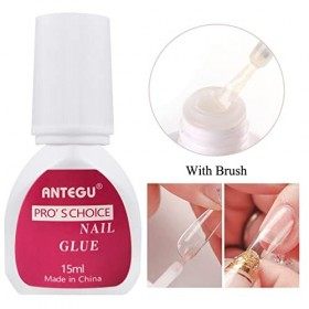 Colle à ongles, 3 × 15ml Colle Faux Ongles Colle dOngle Rapide, Colle à Faux Ongles avec Brosse, pour Coller ou Réparer des 