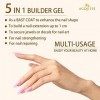 ACQUTEE 15ml Builder Gel Colles pour Ongles 5 en 1 Base Gel Pour Pose Américaine Ongles Capsules, Nail Extend Durcissement, N