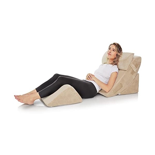 AllSett Health Lot de 4 oreillers de lit cale – Oreiller orthopédique pour dormir avec mousse à mémoire de forme | Système de