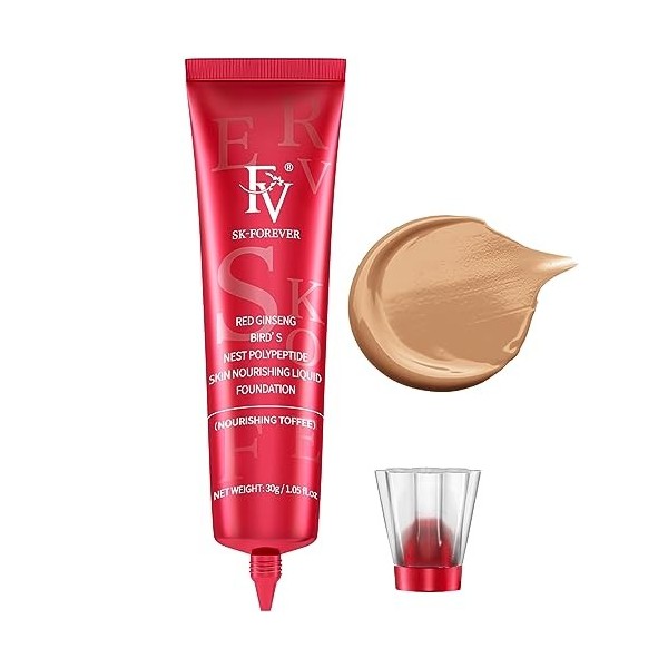 FV Fond de Teint, Poreless Fond de Teint pour un Maquillage Imperméable et Longue Durée, Dewy Fond de Teint avec Une Finition