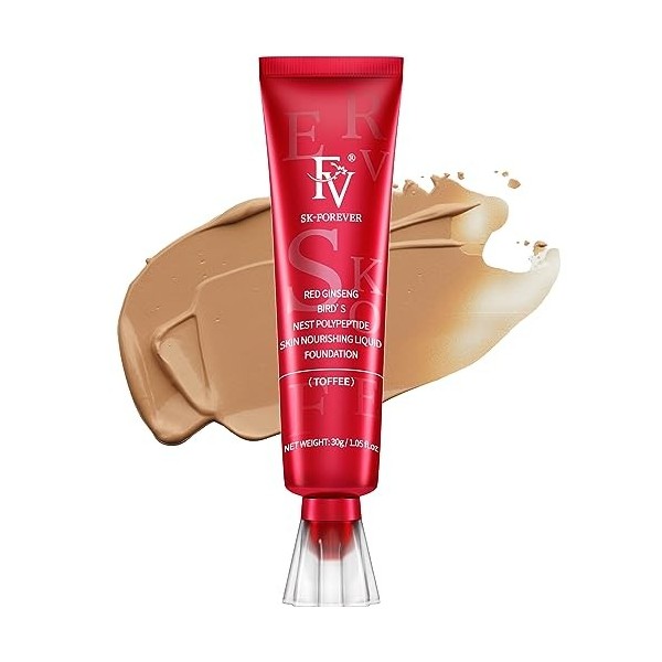 FV Fond de Teint, Poreless Fond de Teint pour un Maquillage Imperméable et Longue Durée, Dewy Fond de Teint avec Une Finition