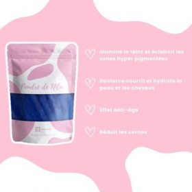 Yarra Planet Poudre de nila éclaircissante bleue du Maroc | Pigment Nila bleu 100% Naturel | Poudre Nila bleu éclaircit zones
