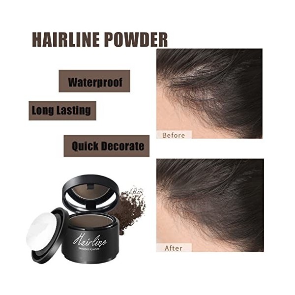 Instant Hair Line Shadow Poudre de ligne des cheveux, couverture rapide, anti-cernes de racines des cheveux gris, sourcils et
