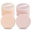 WLLHYF Lot de 12 houppes à poudre de maquillage rondes en coton rose pour le maquillage, poudre pour le visage, velours lavab