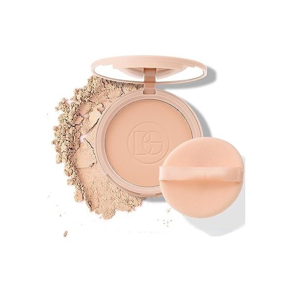 4 Colors Face Setting Pressed Powder Silky natural Non-cakey Cushion Compact Powder Oil-Control Matte Smooth Finish Concealer