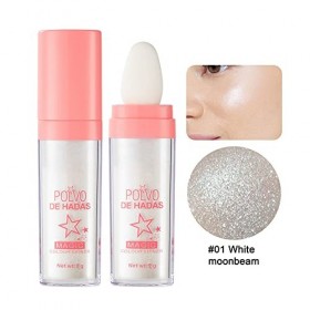 Erinde Poudre de surlignage chatoyante avec tête en éponge, poudre de surlignage brillante pour le visage, le corps, les chev