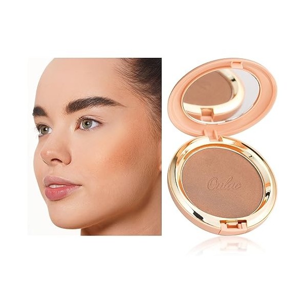 Oulac Bronzer Poudre Visage Maquillage Compacte - Blush Bronzant, Highlighter, Bronze Brillant Poudre De Soleil, Contouring, 