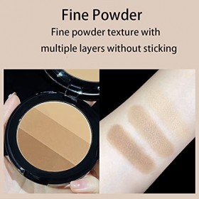 Thnkstaps Palette de poudres de contour - 3 teintes naturelles,fini doux et durable,facile à appliquer,convient à tous les ty
