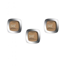 LOréal Paris Poudre Fondante Accord Parfait - 6.5D Caramel Doré, Lot de 3 3 x 9g 