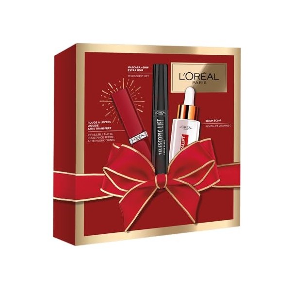 Coffret Cadeau - Sérum Vitamine C, Mascara Telescopic Lift, Rouge à Lèvres liquide Mat