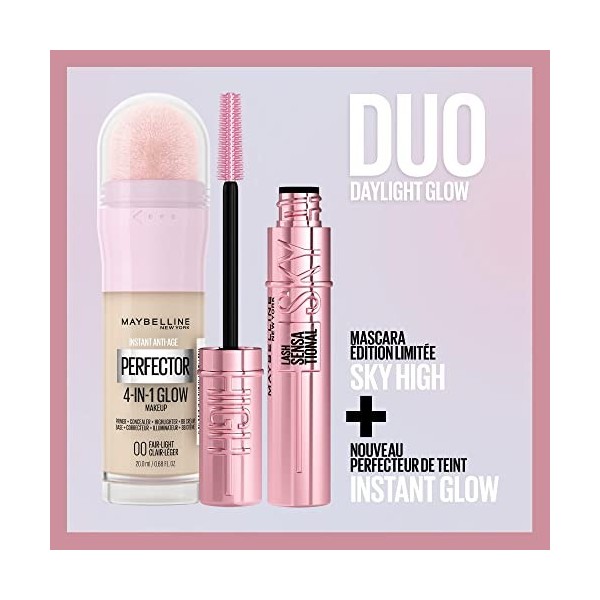 Maybelline New-York - Duo Teint & Yeux - Perfecteur de Teint Illuminateur Instant Glow Perfector 4-in-1 + Mascara Sky High Ed