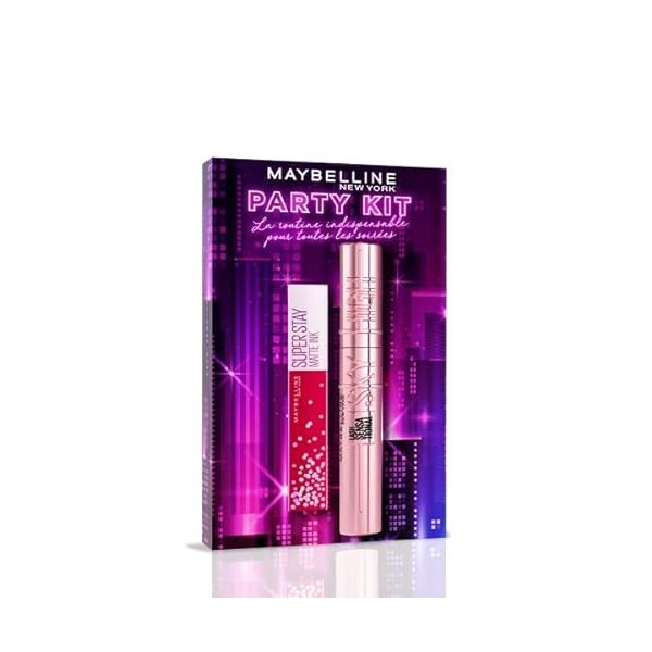 Maybelline New York - Coffret Duo Collection Anniversaire - Encre à Lèvres Longue Tenue & Mascara Longueur - Teintes : Life o