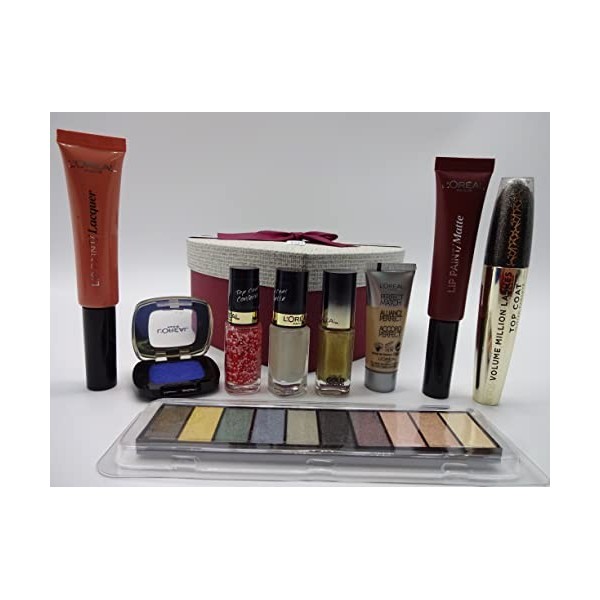 Glory Cosmetics LOreal Luxury Beauty Bundle Gift Set, 8 Piece Make Up Gift Set For Her Free Foundation