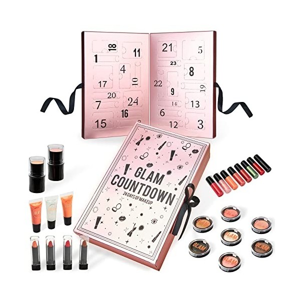 KreativeKraft Calendrier de lAvent 2023 Beauté Maquillage Spa Bien Etre Soin Visage Beauty Advent Calendar Femme Fille Noir