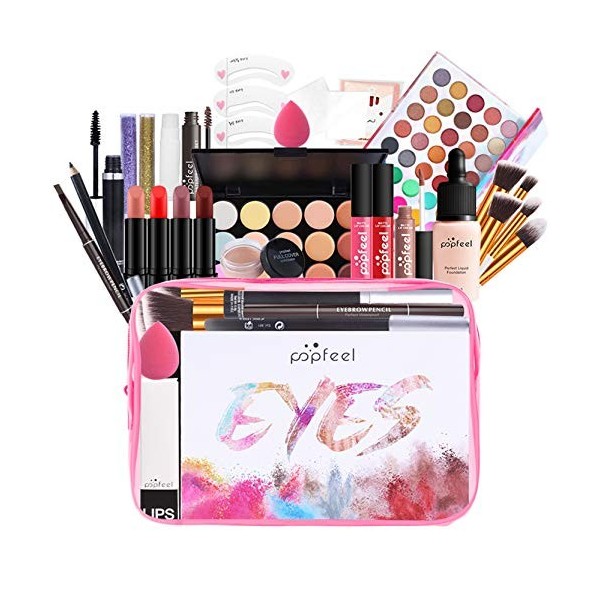 Holzsammlung Kit de Maquillage Polyvalent pour Femmes Adolescents Idée Cadeau de Noël Anniversaire - Ensemble Coffret de Maqu