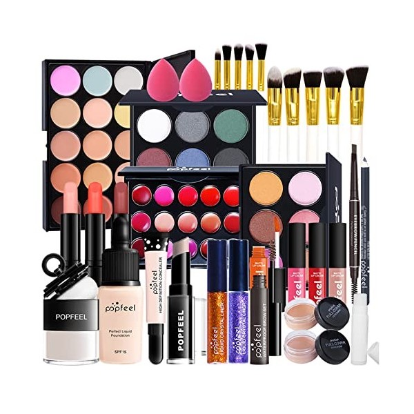 CHSEEA Kit de Maquillage Complet, Coffret Cadeau Coffrets Maquillage Trousse de Maquillage Palette de Maquillage Fards à Paup