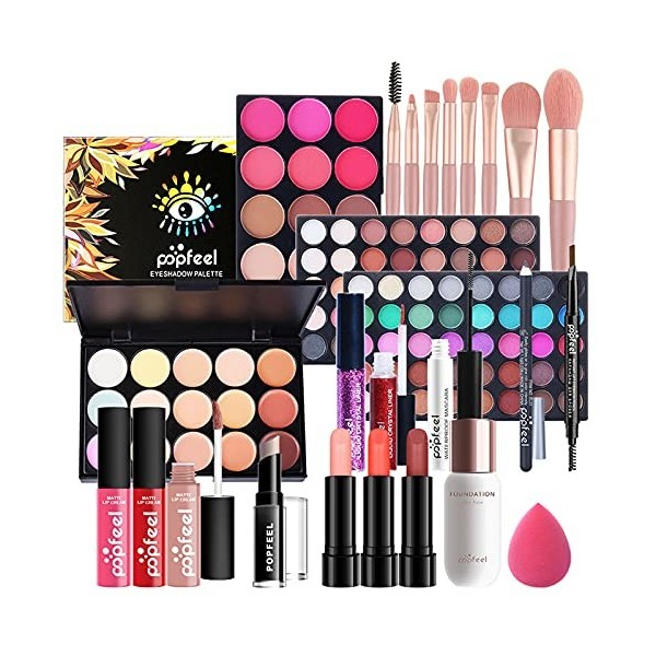 CHSEEA Kit de Maquillage Complet, Coffret Cadeau Coffrets Maquillage Trousse de Maquillage Palette de Maquillage Fards à Paup