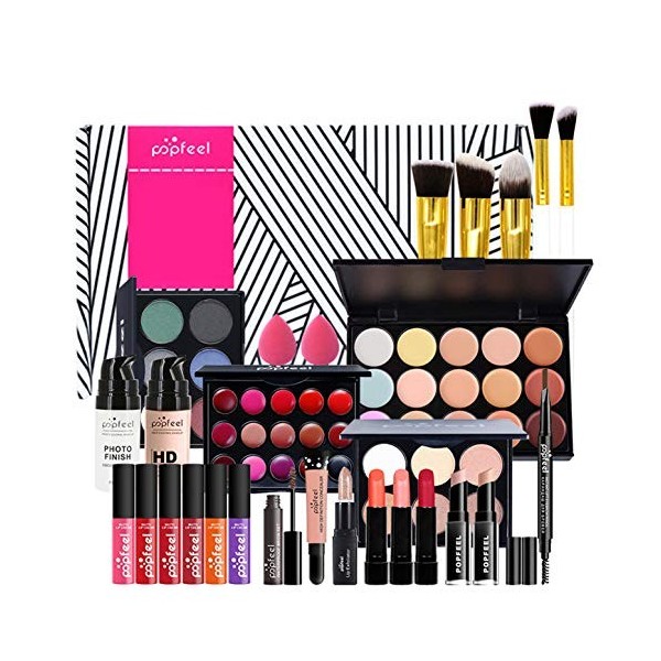 CHSEEA Kit de Maquillage Complet, Coffret Cadeau Coffrets Maquillage Trousse de Maquillage Palette de Maquillage Fards à Paup