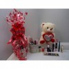 C - Coffret cadeau de maquillage LOreal Make Up avec ours en peluche et fond de teint